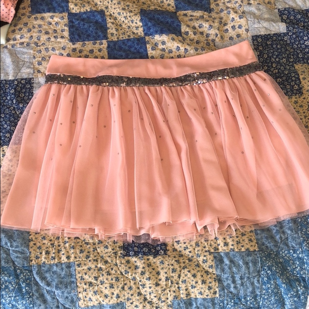 Rose Gold and Silver mini skirt with Tulle